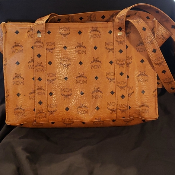 MCM Leather Tote Bag Shoulder Bag Purse - Picture 3 of 7